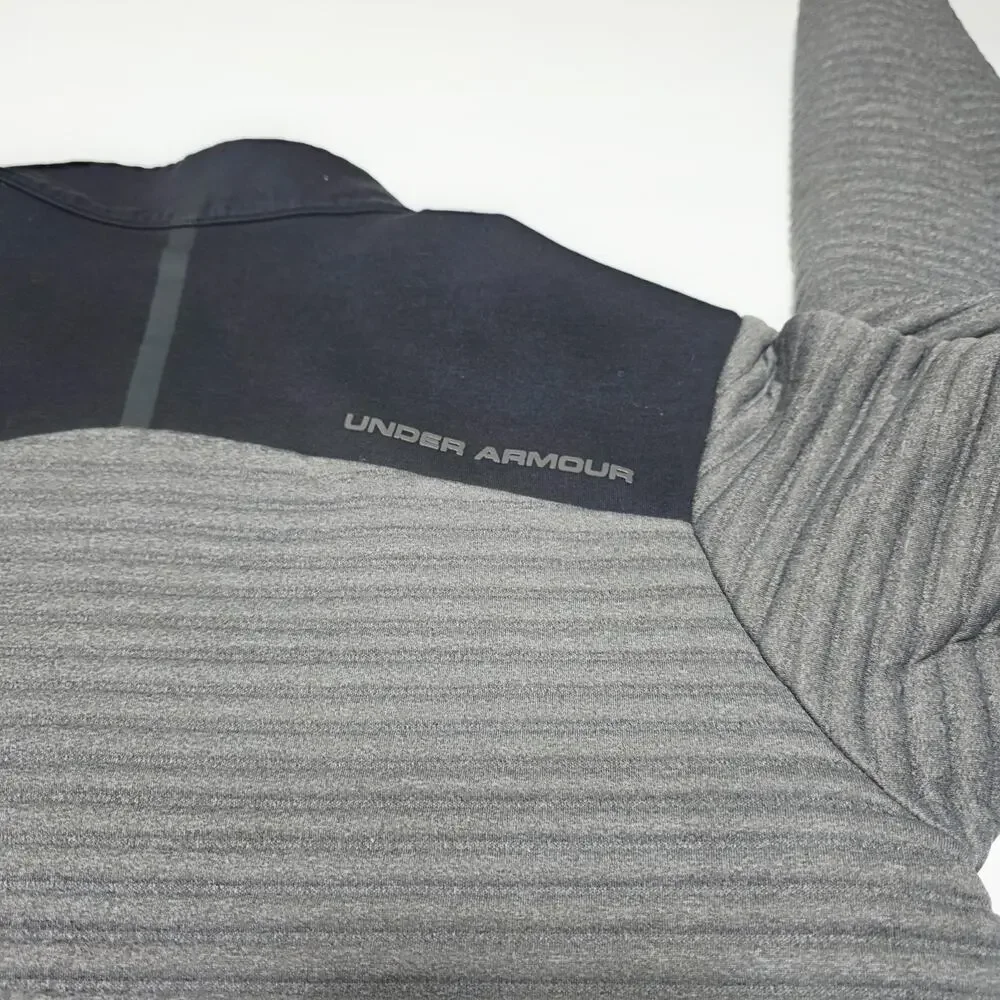 Under Armour Jacket Gray ColdGear Loose Fit Size Small 1/4 Zip Ribbed Gray